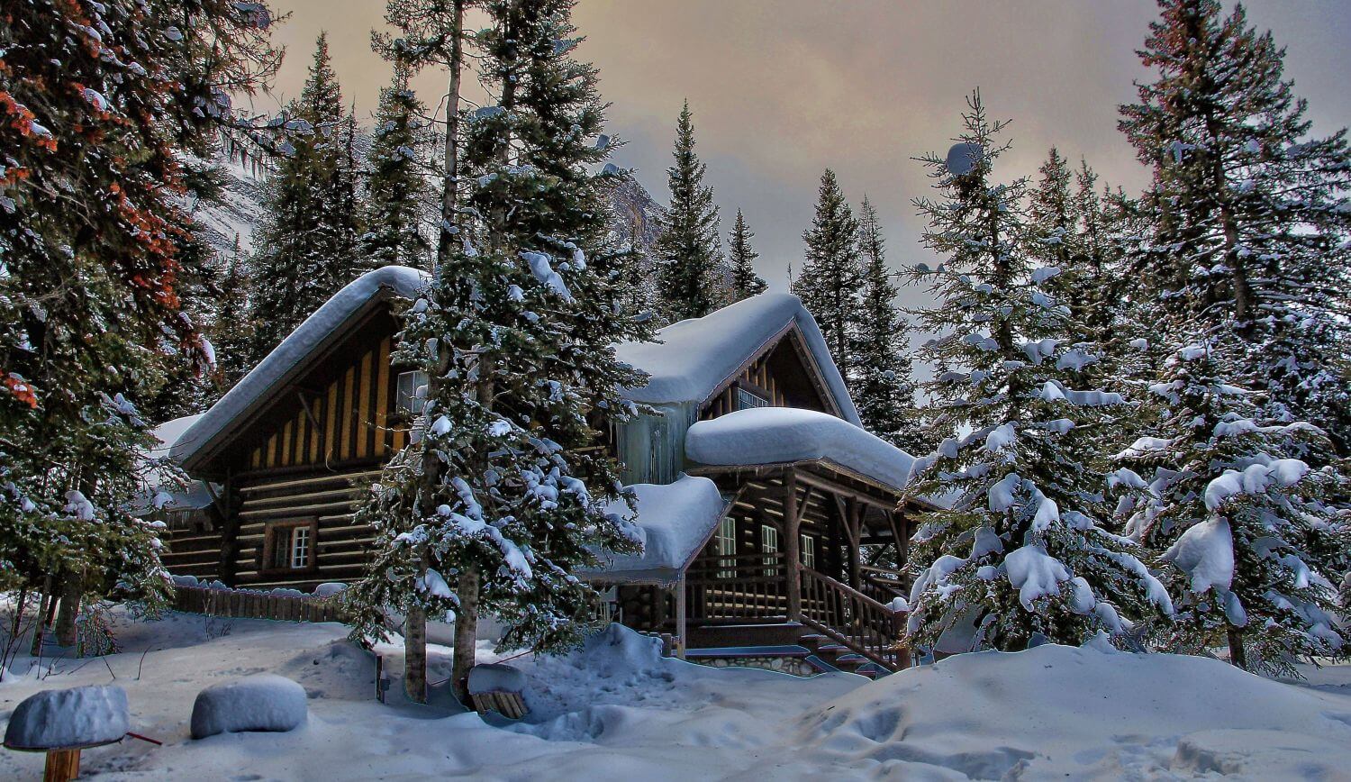 Дом в зимнем лесу (144 фото)