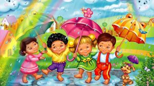 Дети с зонтиками
