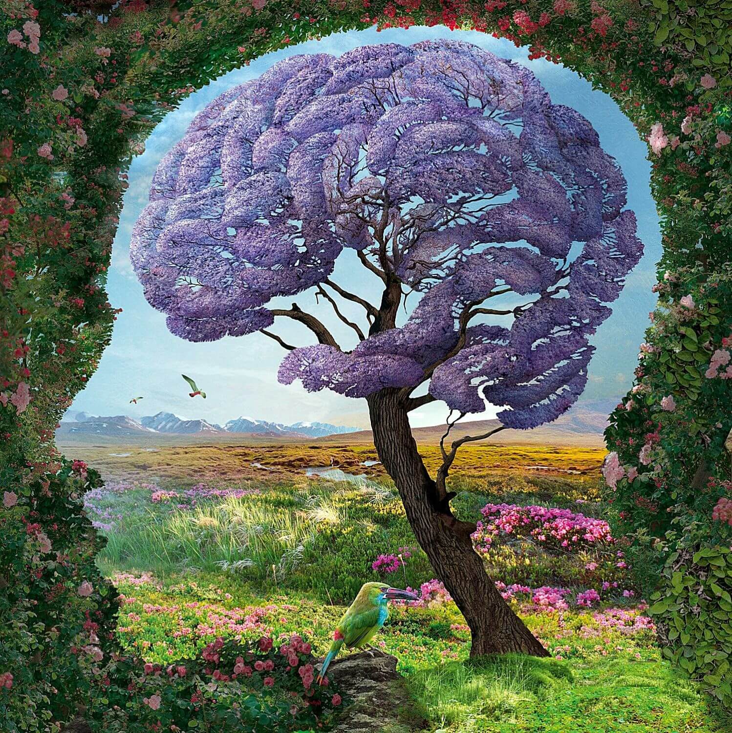 Сад внутри человека. Живописное дерево. Психологические картины. Необычные красивые картины.