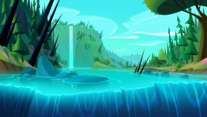 Мультяшный водопад