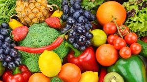 Фон из овощей и фруктов