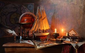 Натюрморт с кораблем