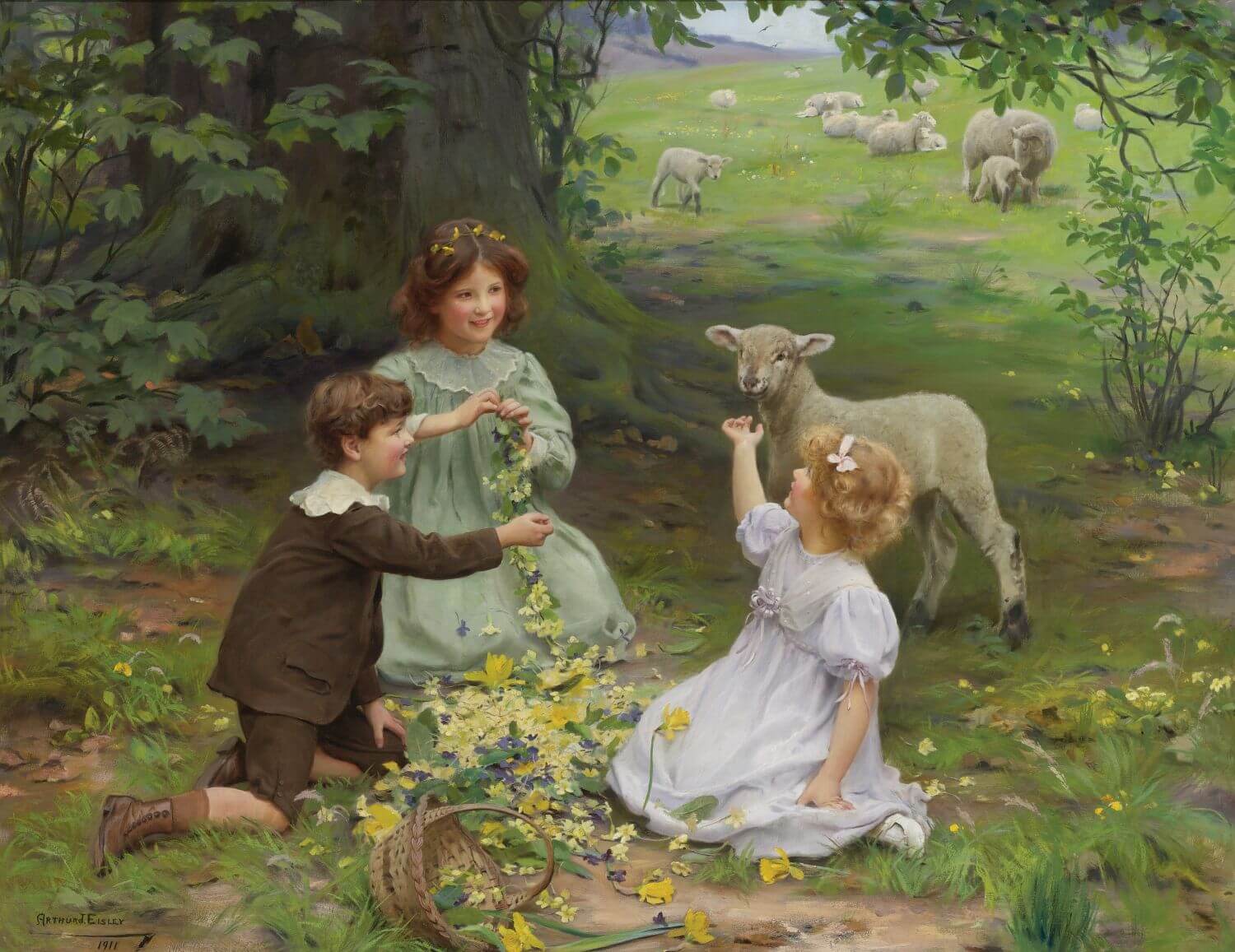 Дети и овечки