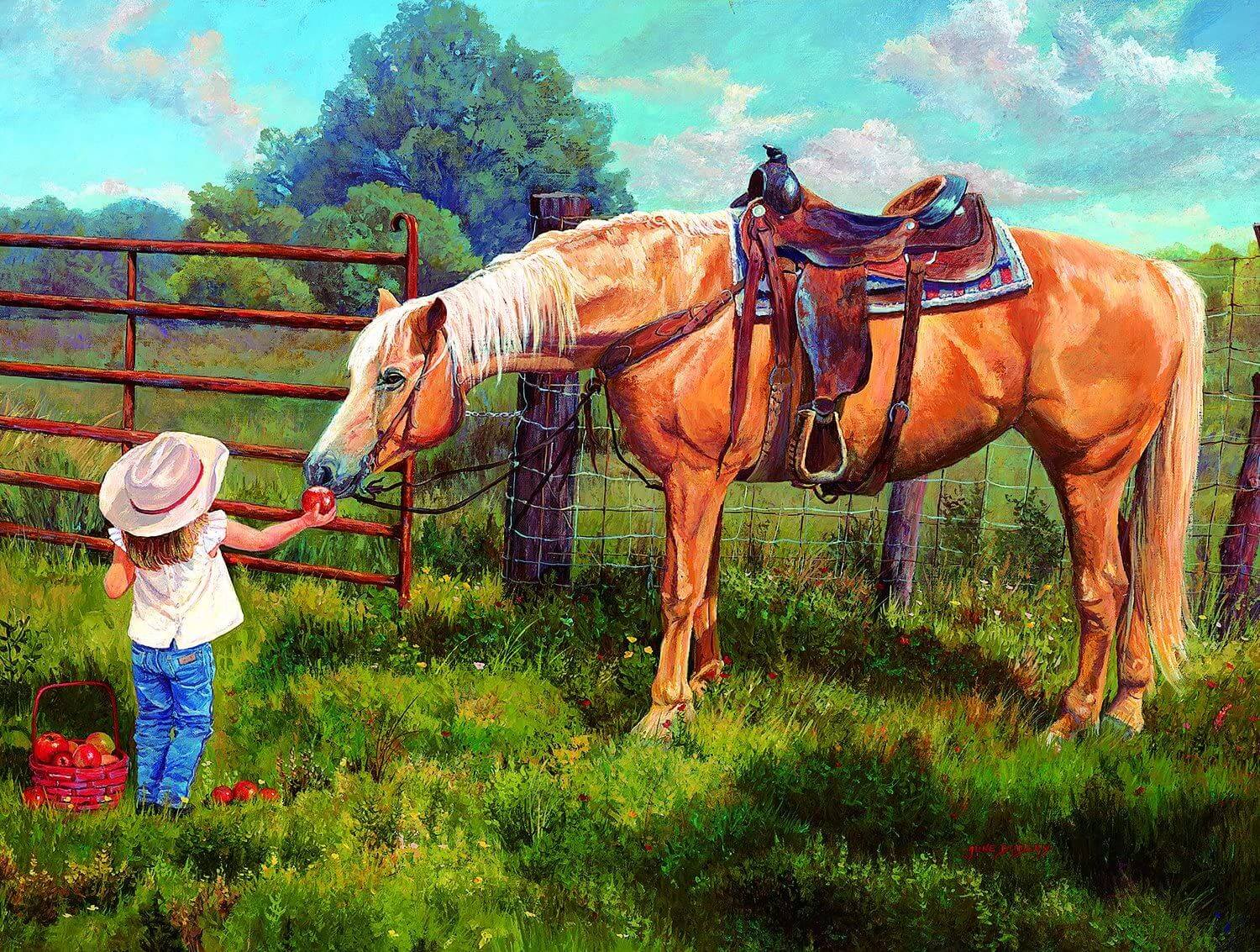 Детская лошадка в живописи