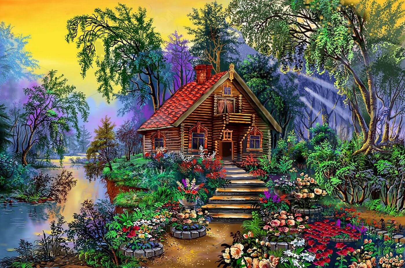 Дом среди цветов