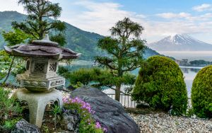 Японский сад и гора