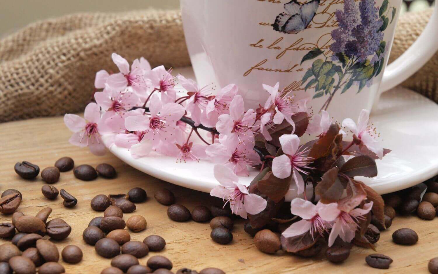 Весенние цветы и кофе картинки