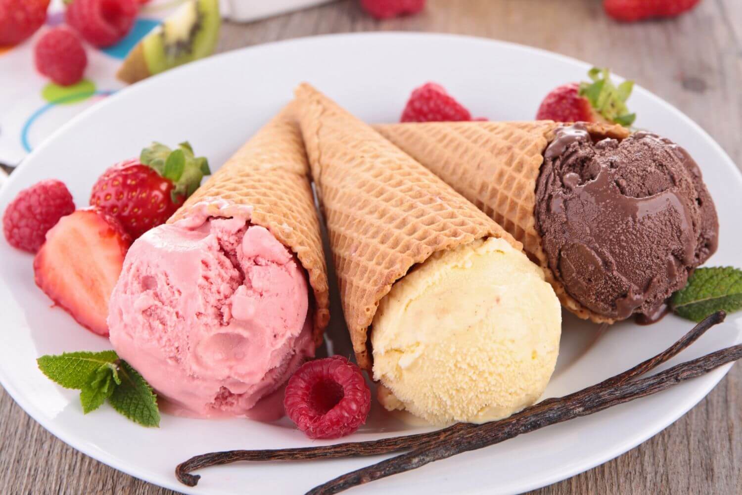 Три вида мороженого