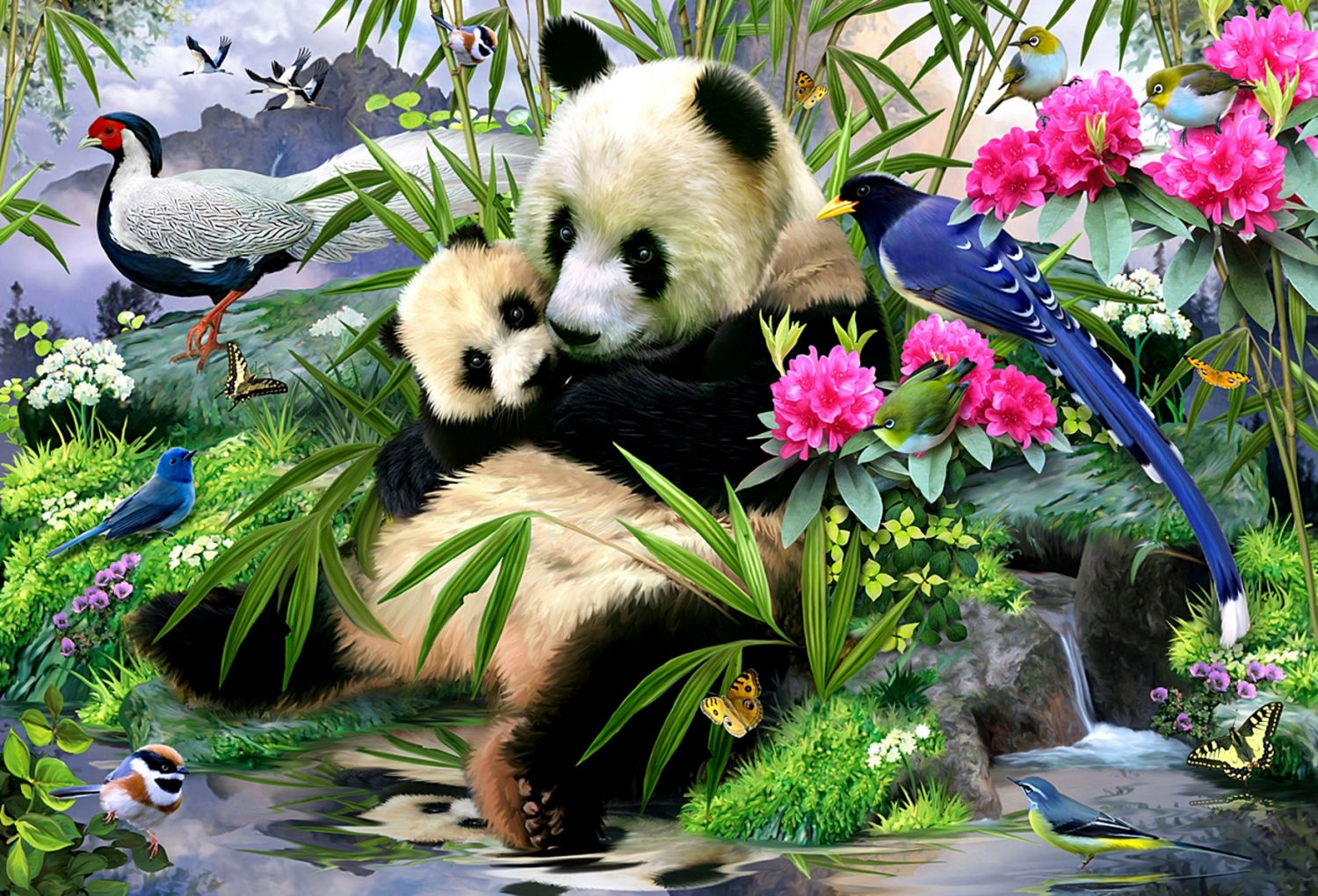 Мама панда и малыш