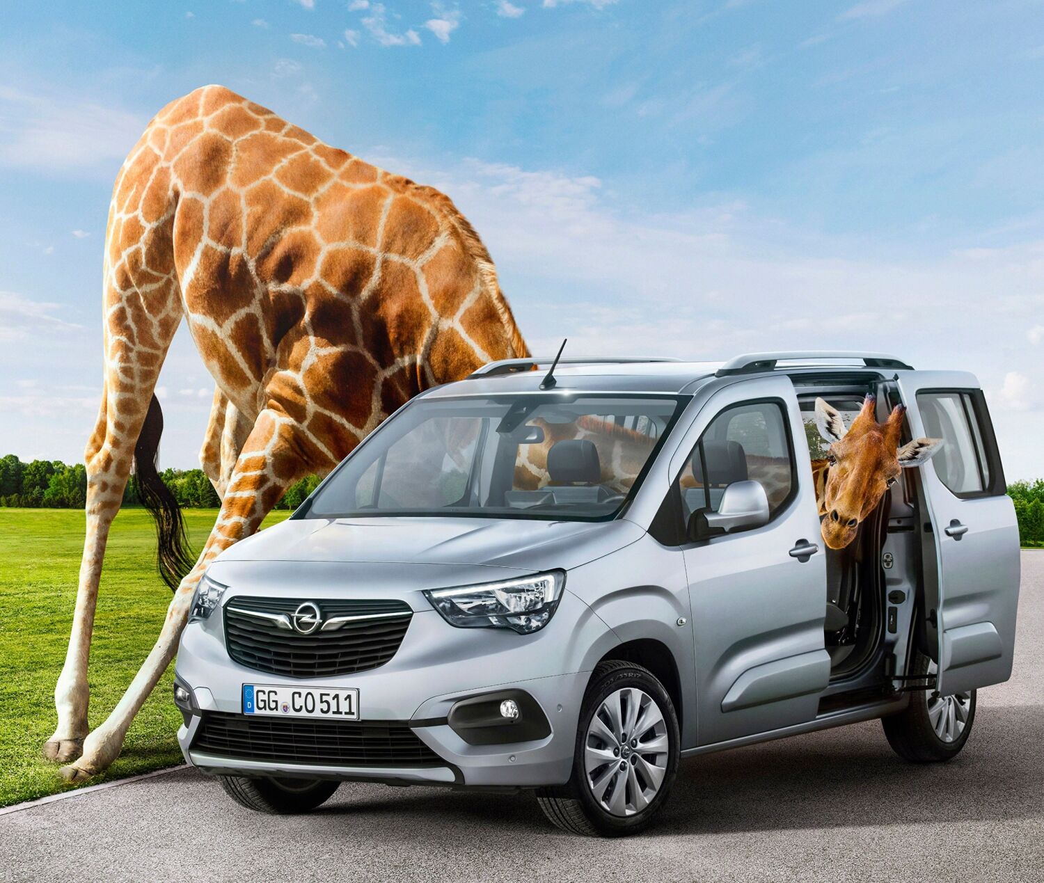 Opel Combo и жираф