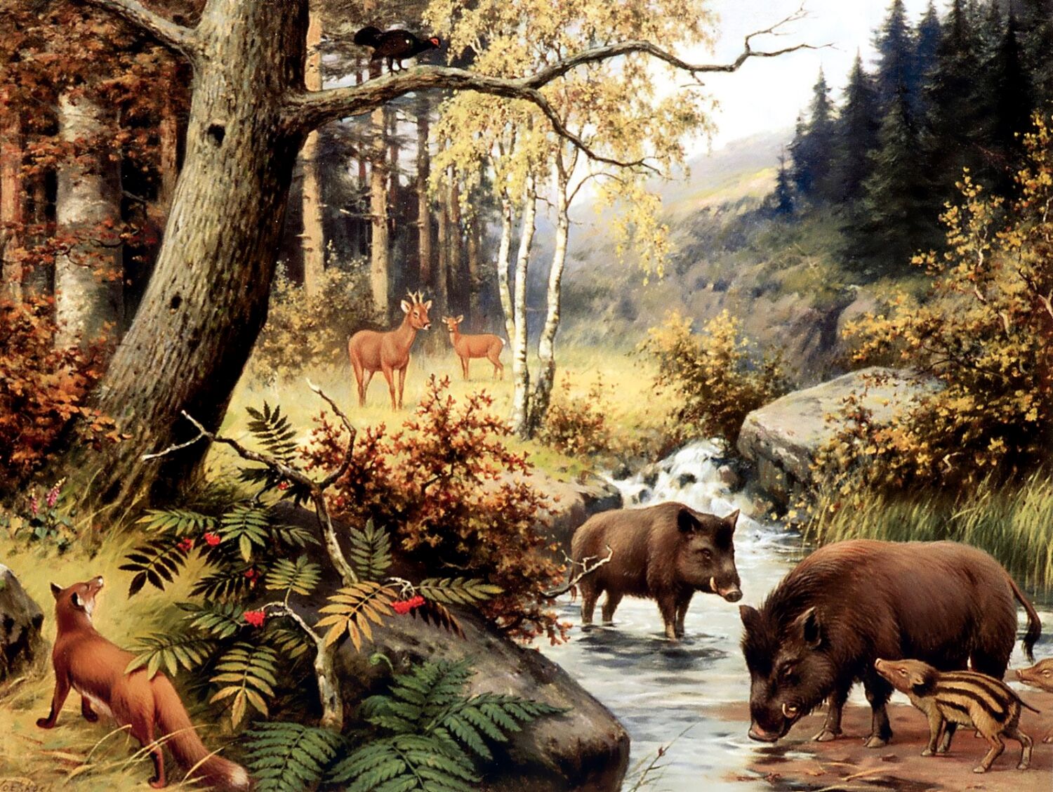 Картины с лесными животными