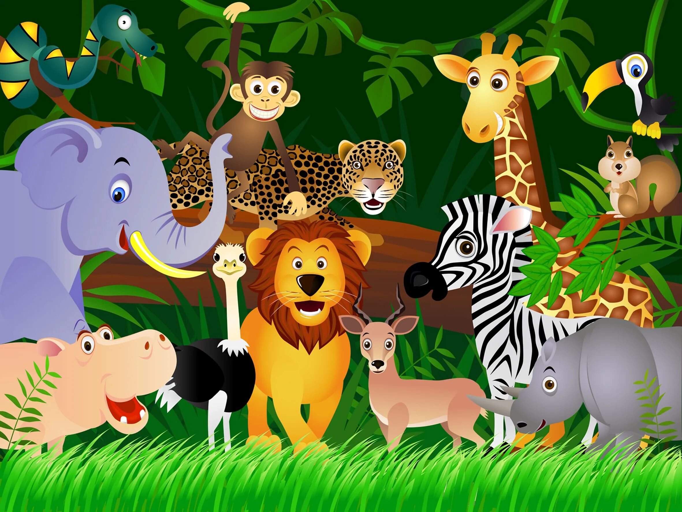 11 animal. Фон зоопарк для детей.