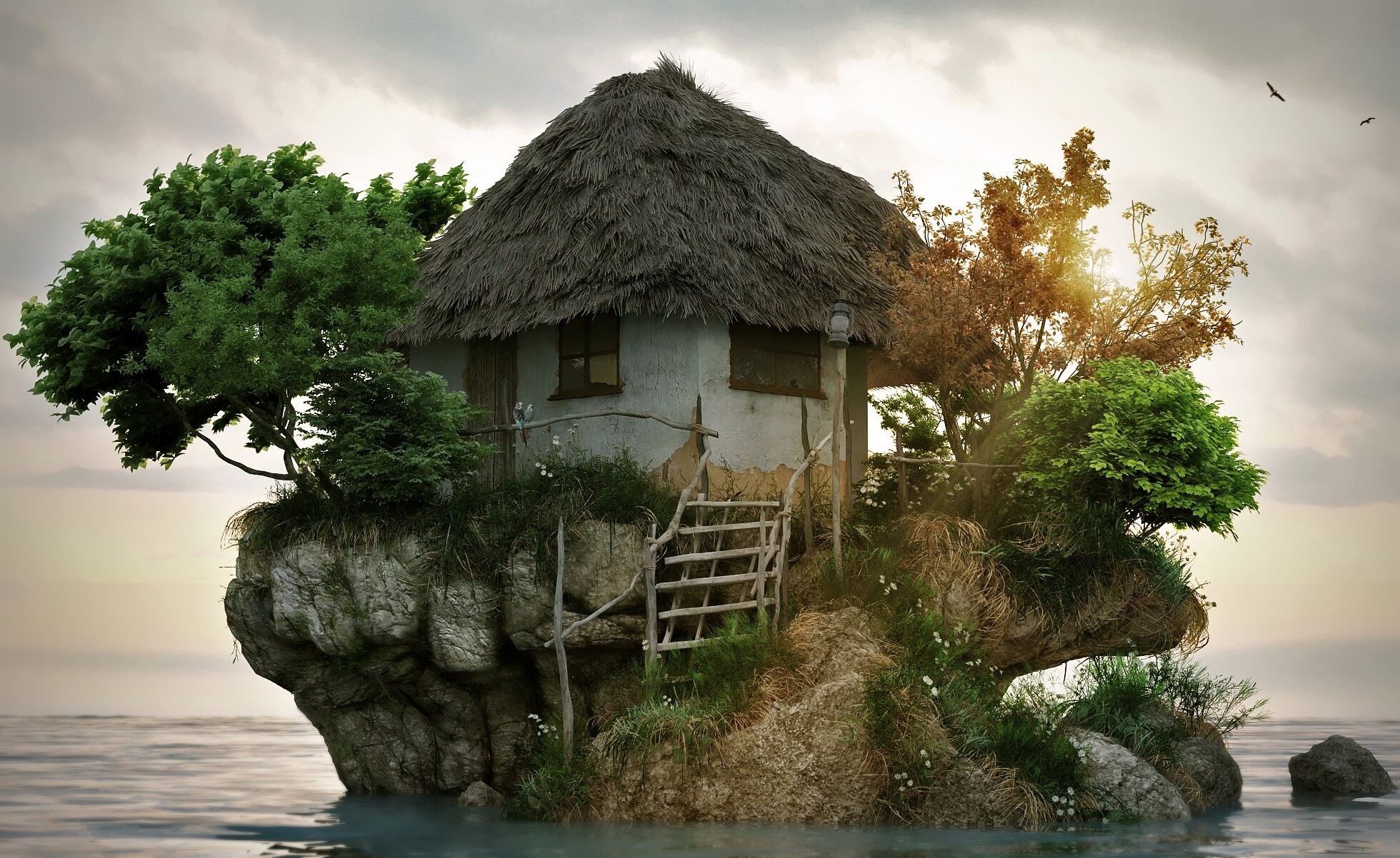 Сказочный домик на берегу