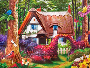 Лесной домик и цветы