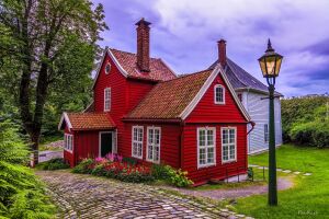 Красный домик в Норвегии