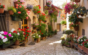 Улица в красивых цветах