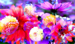 Яркие абстрактные цветы