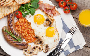 Яичница с грибами