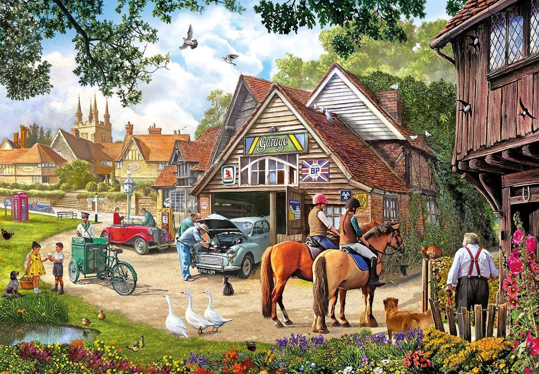 Village на английском. Художник Стив Крисп. Steve crisp картины. Английская деревня в живописи. Картины с большим количеством деталей.