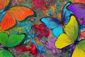 Бабочки и краски