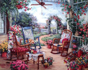 Кресла в цветочном дворе