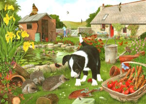 Щенок и ежики