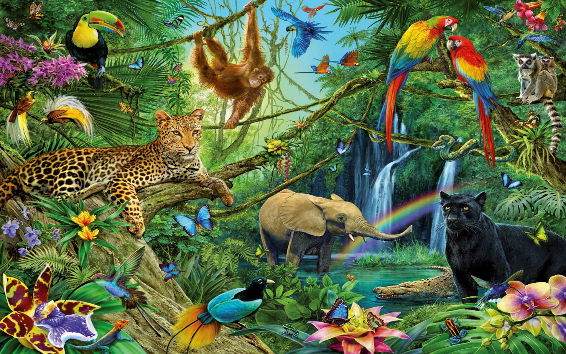 Дикие животные в джунглях