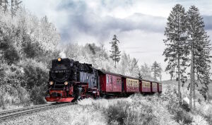 Зима и поезд