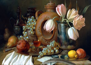 Тюльпаны и виноград