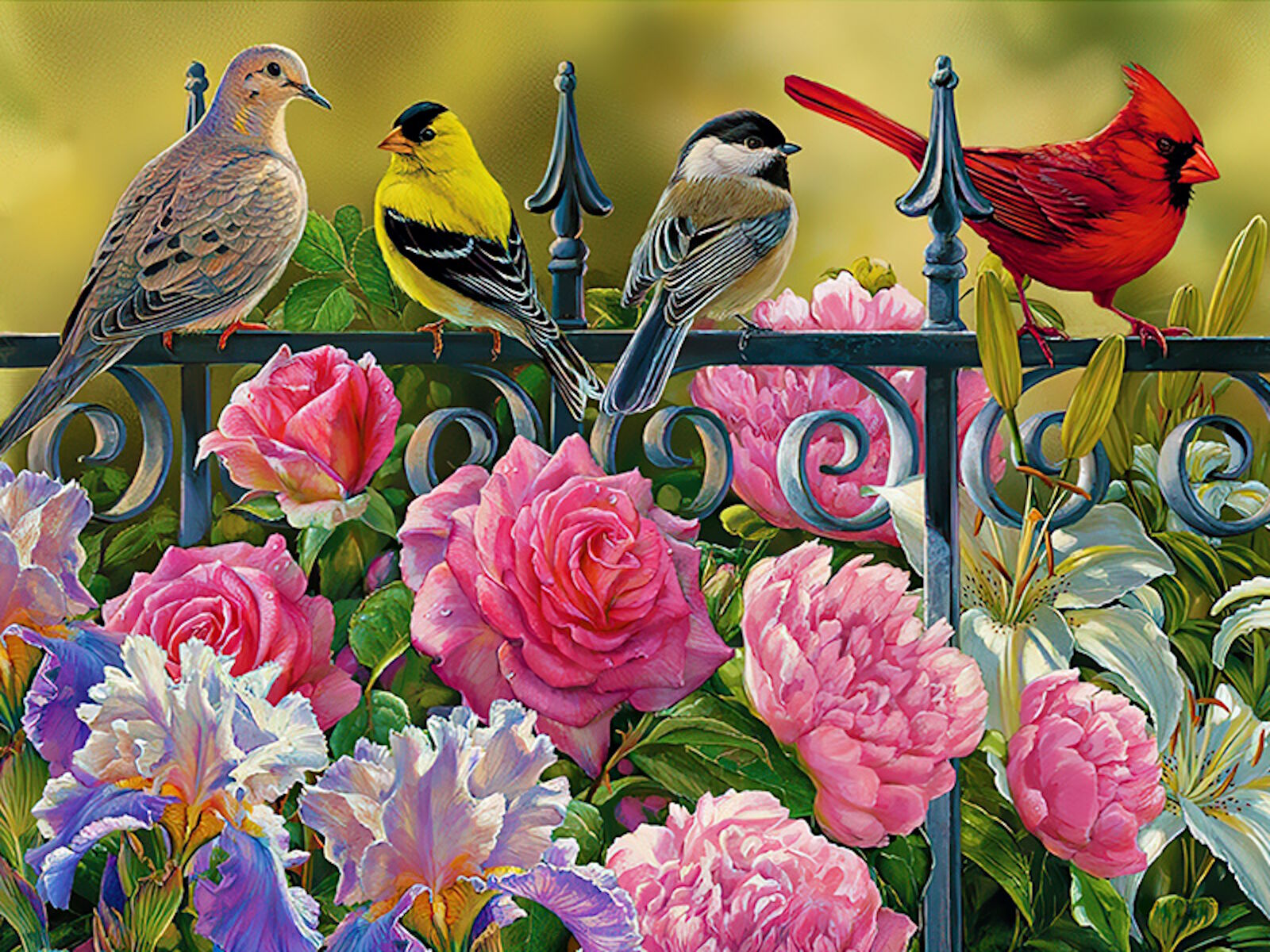 Птицы у цветов