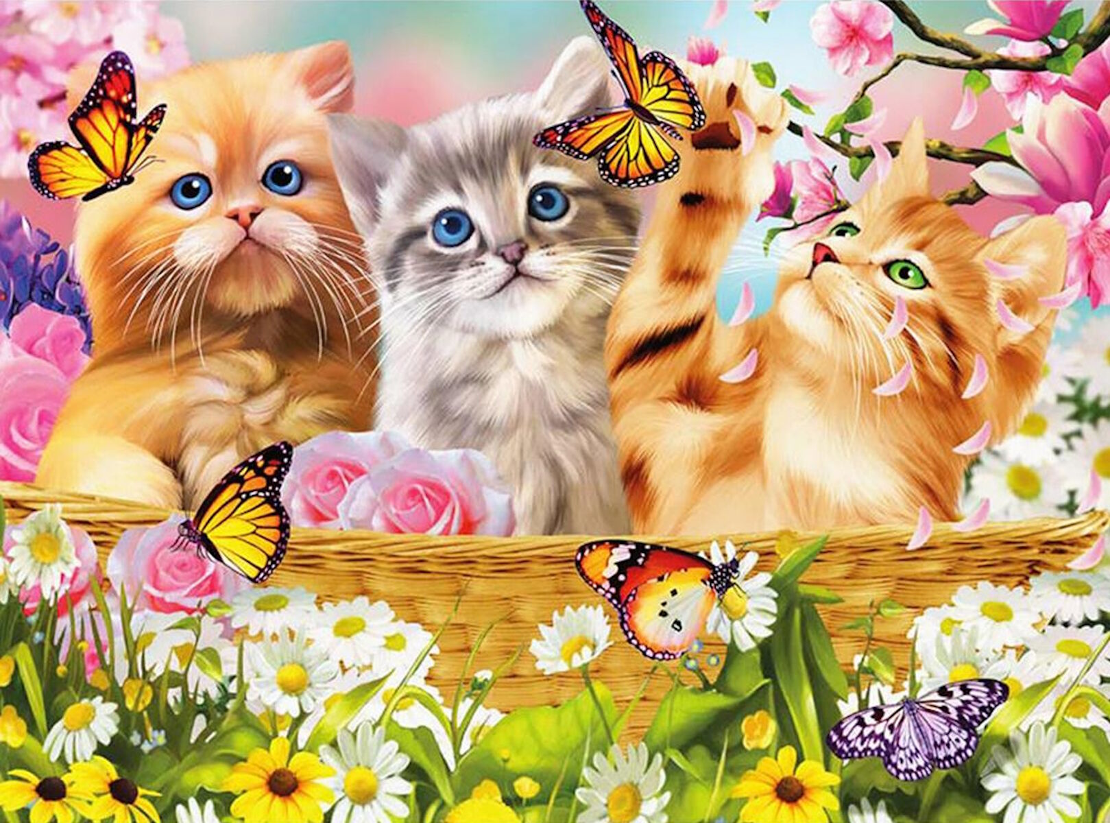 Кошечки с бабочками