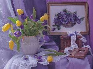 Тюльпаны и картина