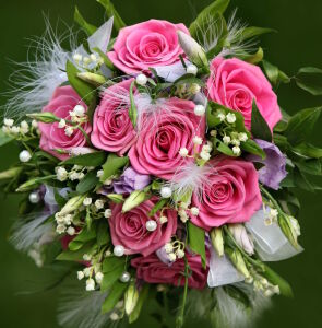 Розы с перьями