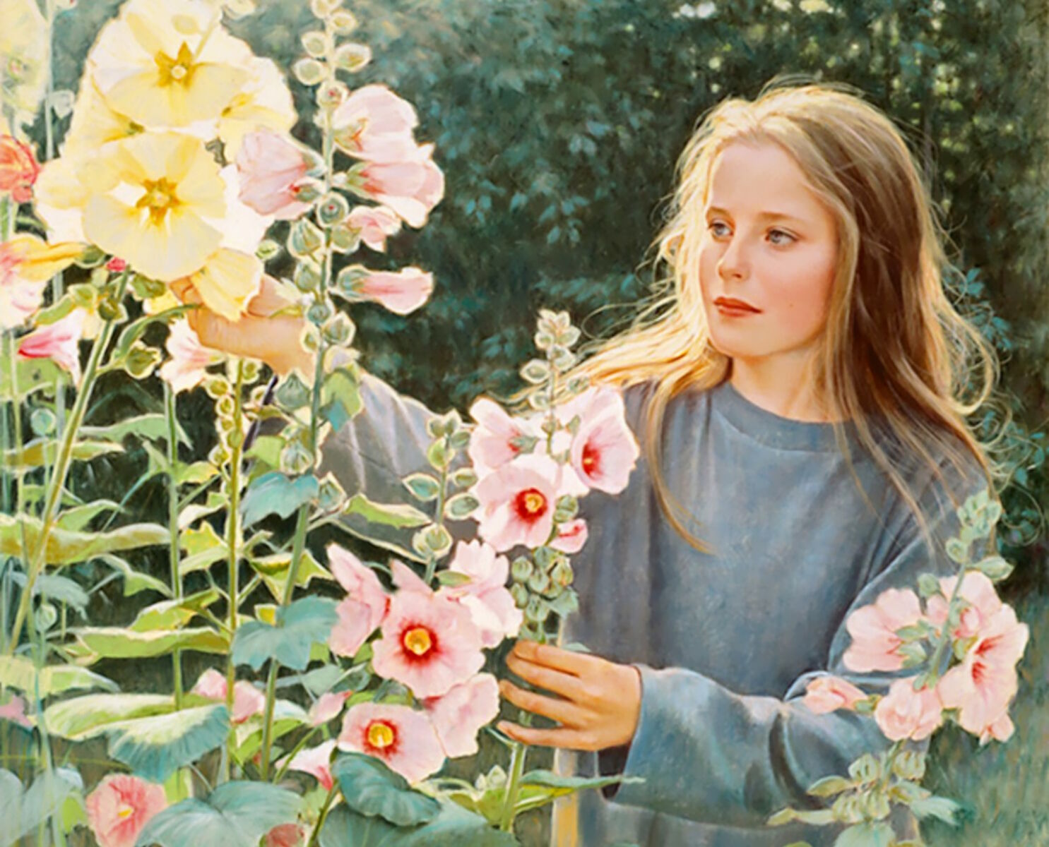 Девочка и цветы