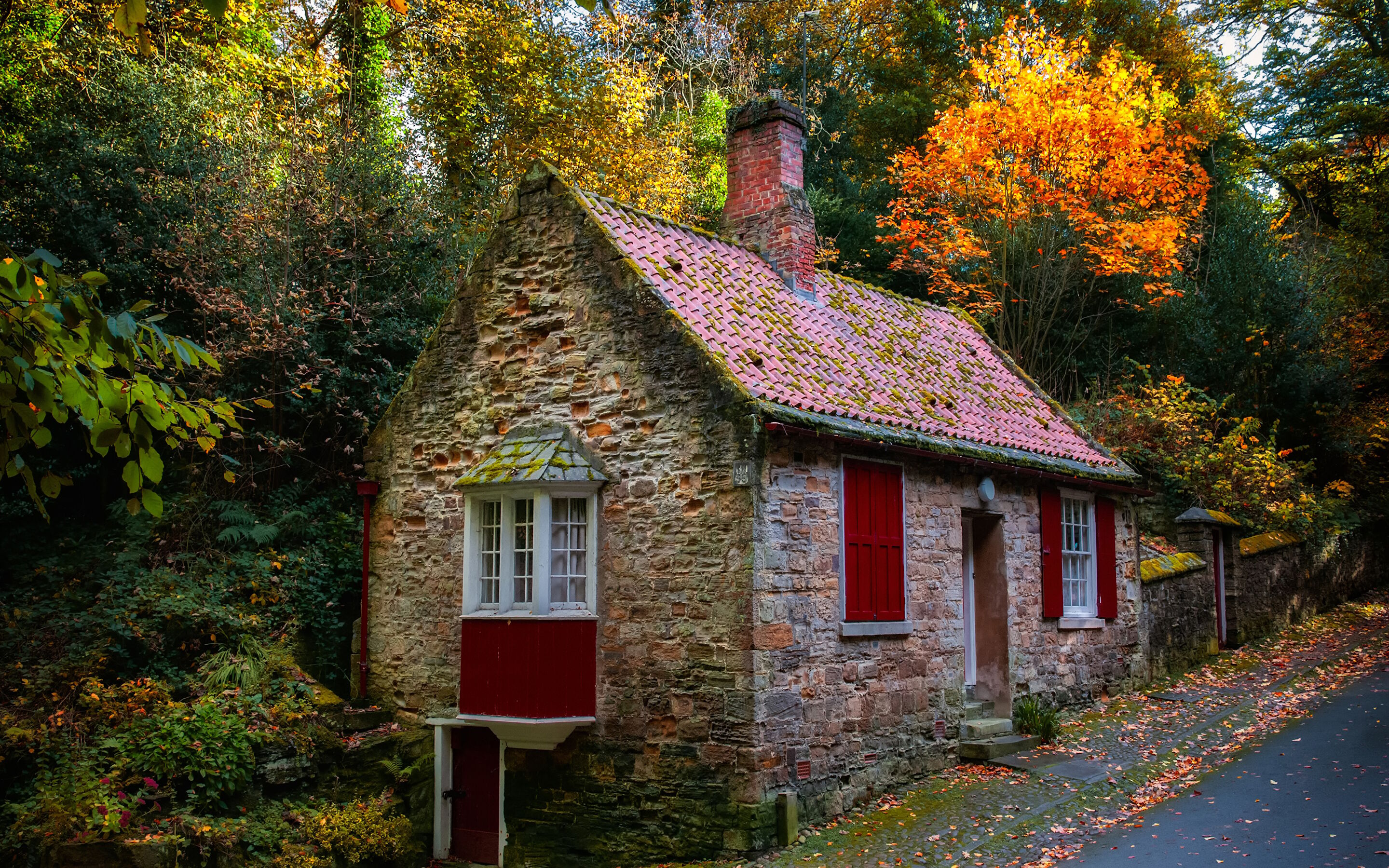 Осенний дом у дороги