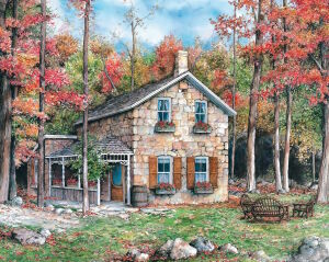 Осенний домик в лесу