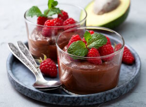 Пудинг с малиной