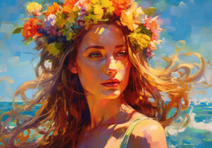 Девушка на море