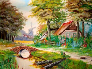 Домик и мельница