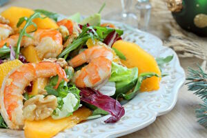 Креветки в тарелке