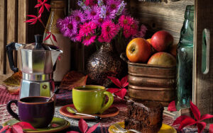 Кофе и астры