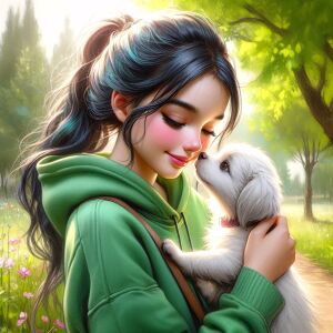 Девочка с щенком