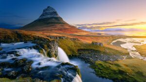 Водопад, Исландия, гора