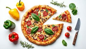 Пицца, помидоры, перец