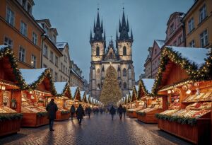 Рождественская ярмарка в Праге на Староместской площади