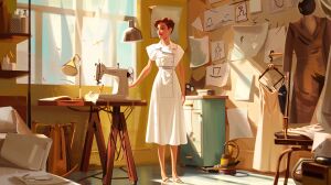 Швея у машинки