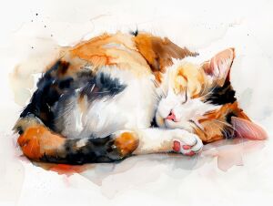 Спящий пятнистый котик