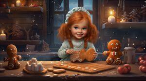 Девочка печет печенье