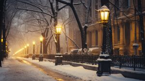 Зимняя улица ночью