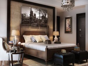 Колониальный стиль в интерьере спальни